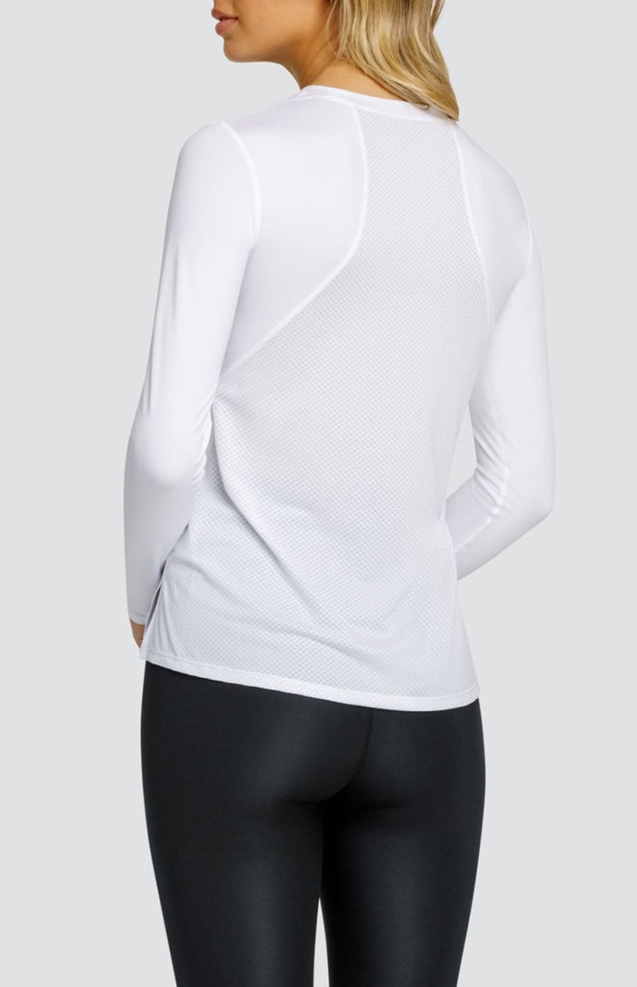 Tennis Tail Activewear Long Sleeve | Gracen Top - Chalk White