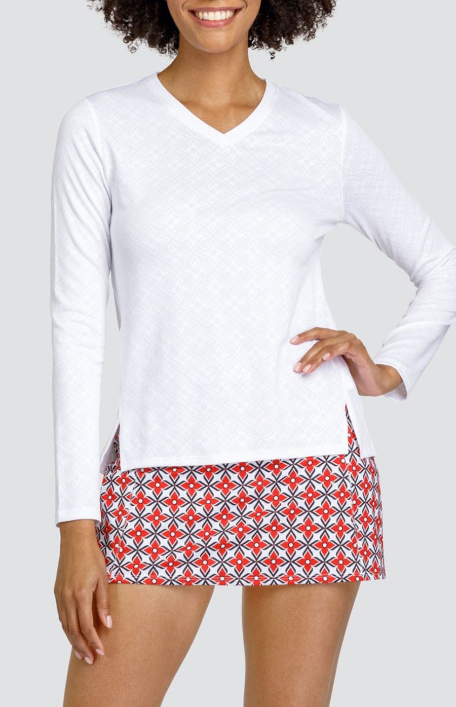 Tennis Tail Activewear Long Sleeve | Santiago Top - Windmill Jacquard