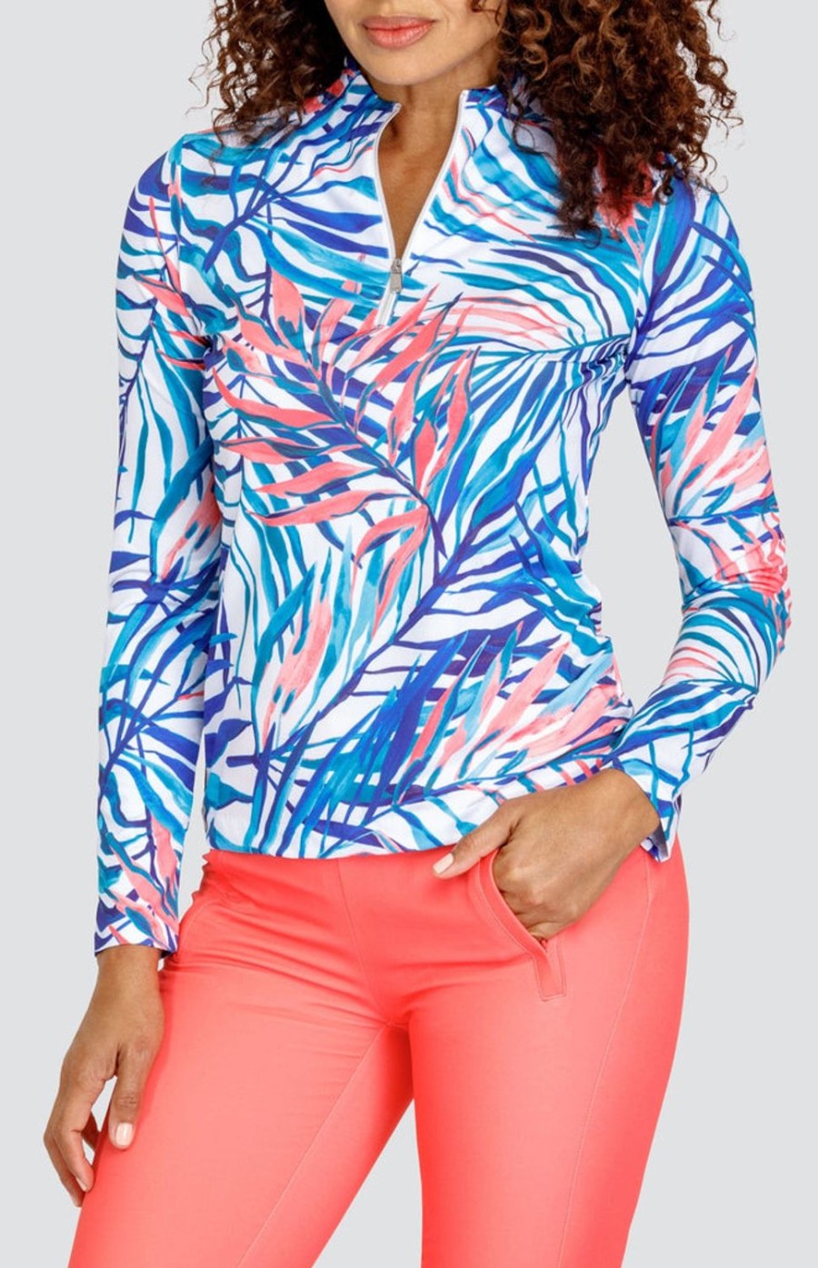 Golf Tail Activewear Long Sleeve | Emersyn Top - Mykonos Fronds