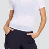 Tennis Tail Activewear Short Sleeve | Geneva Top - Chalk White - Final Sale