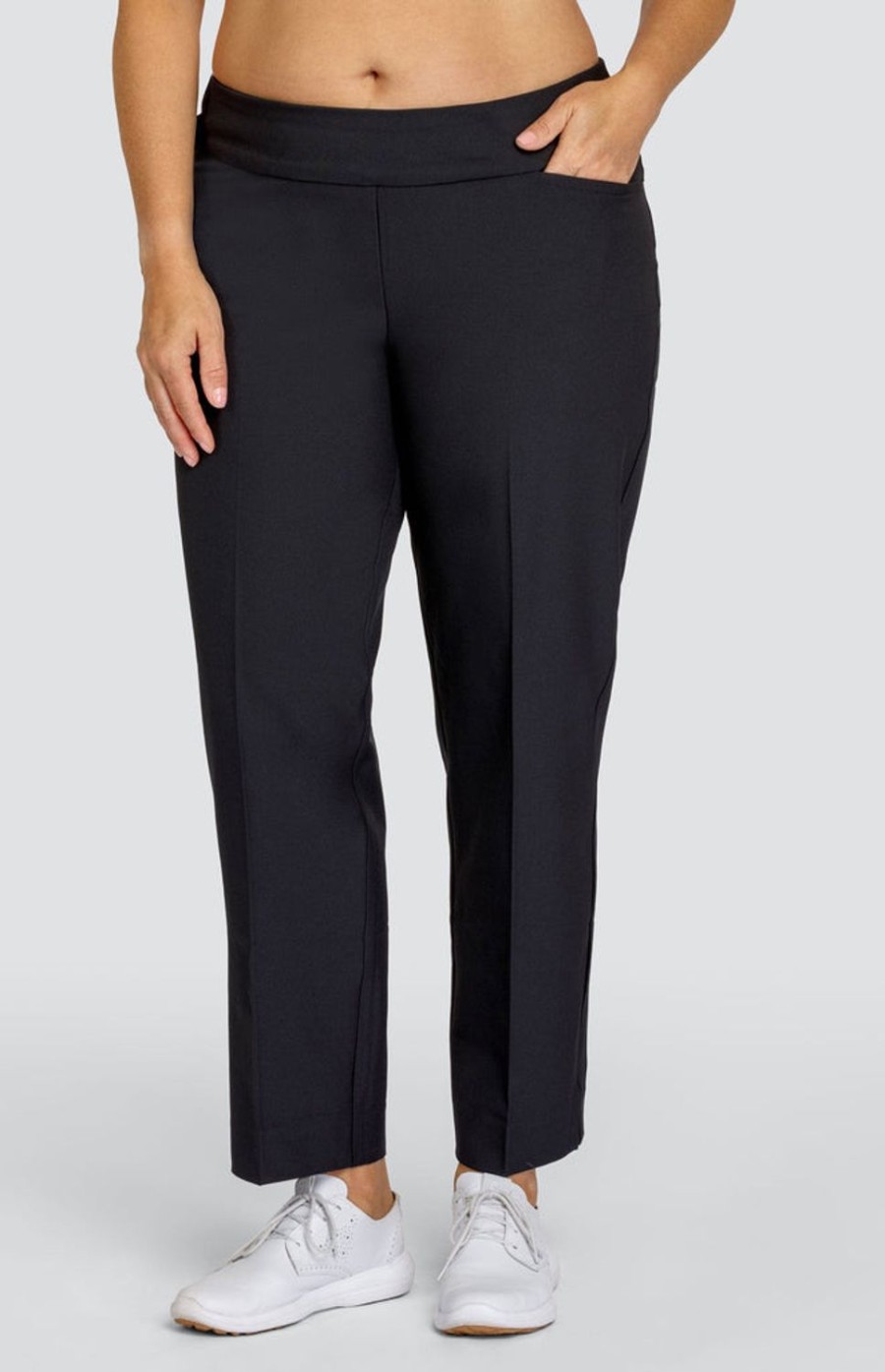 Golf Tail Activewear Ankle Pants | Mulligan 28" Ankle Pant - Onyx Black - Extended Sizes