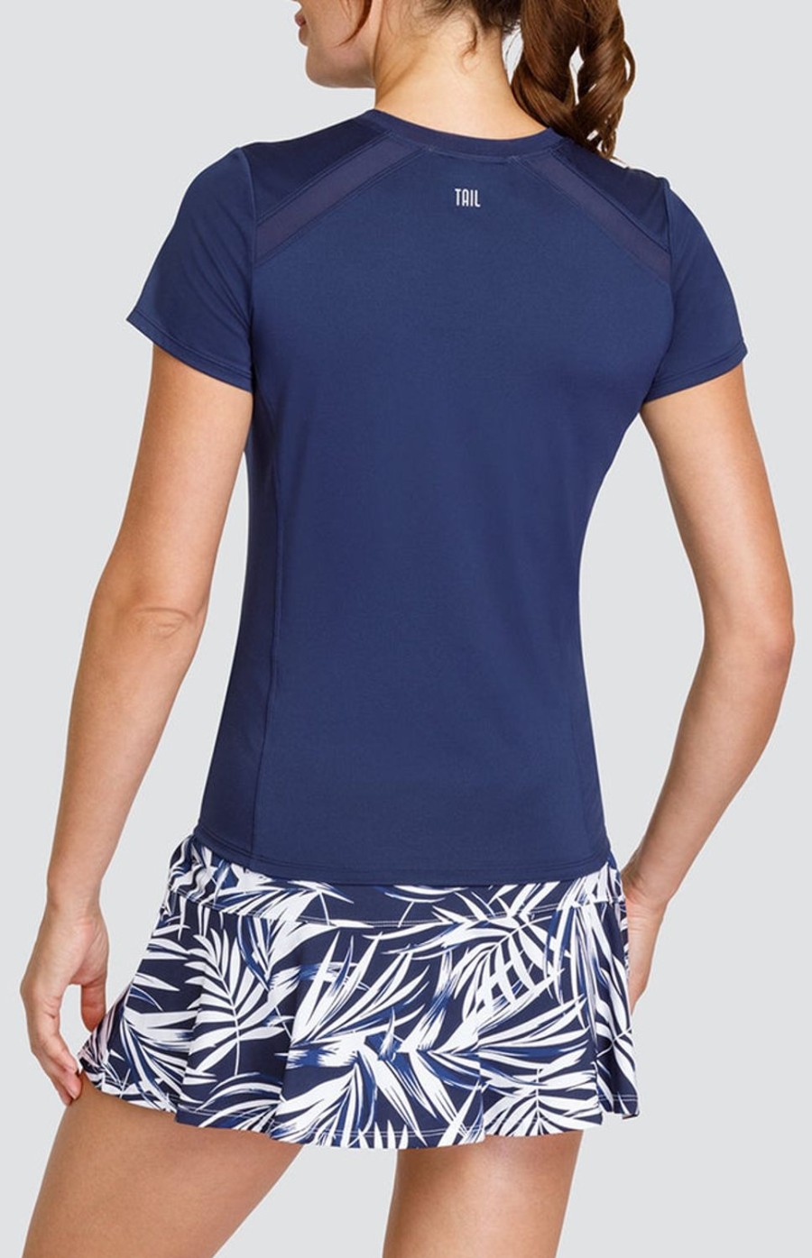 Tennis Tail Activewear Short Sleeve | Lorenia Top - Navy Blue