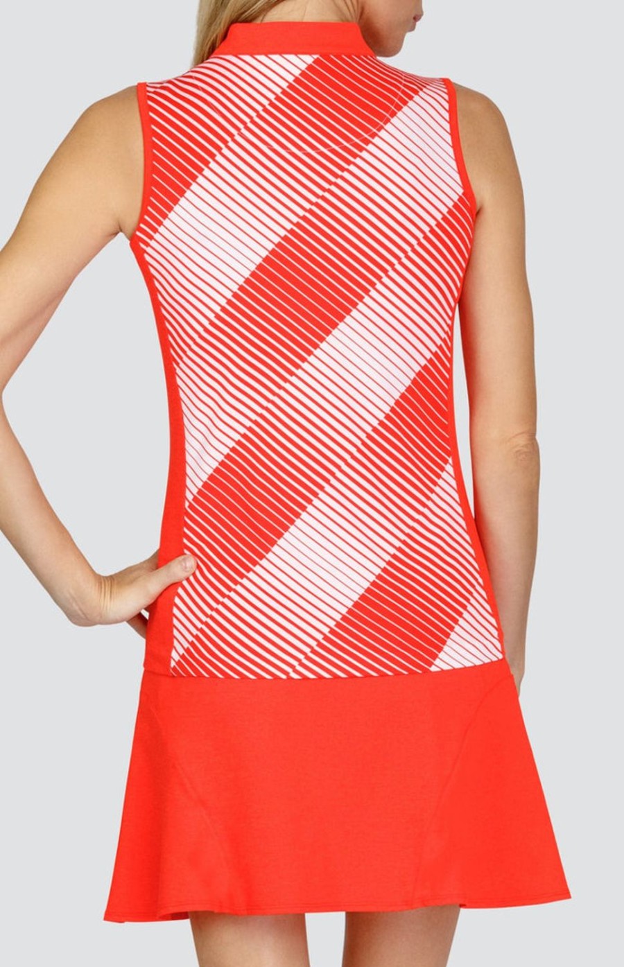 Golf Tail Activewear Sleeveless | Zura Top - Inverted Stripe - Final Sale