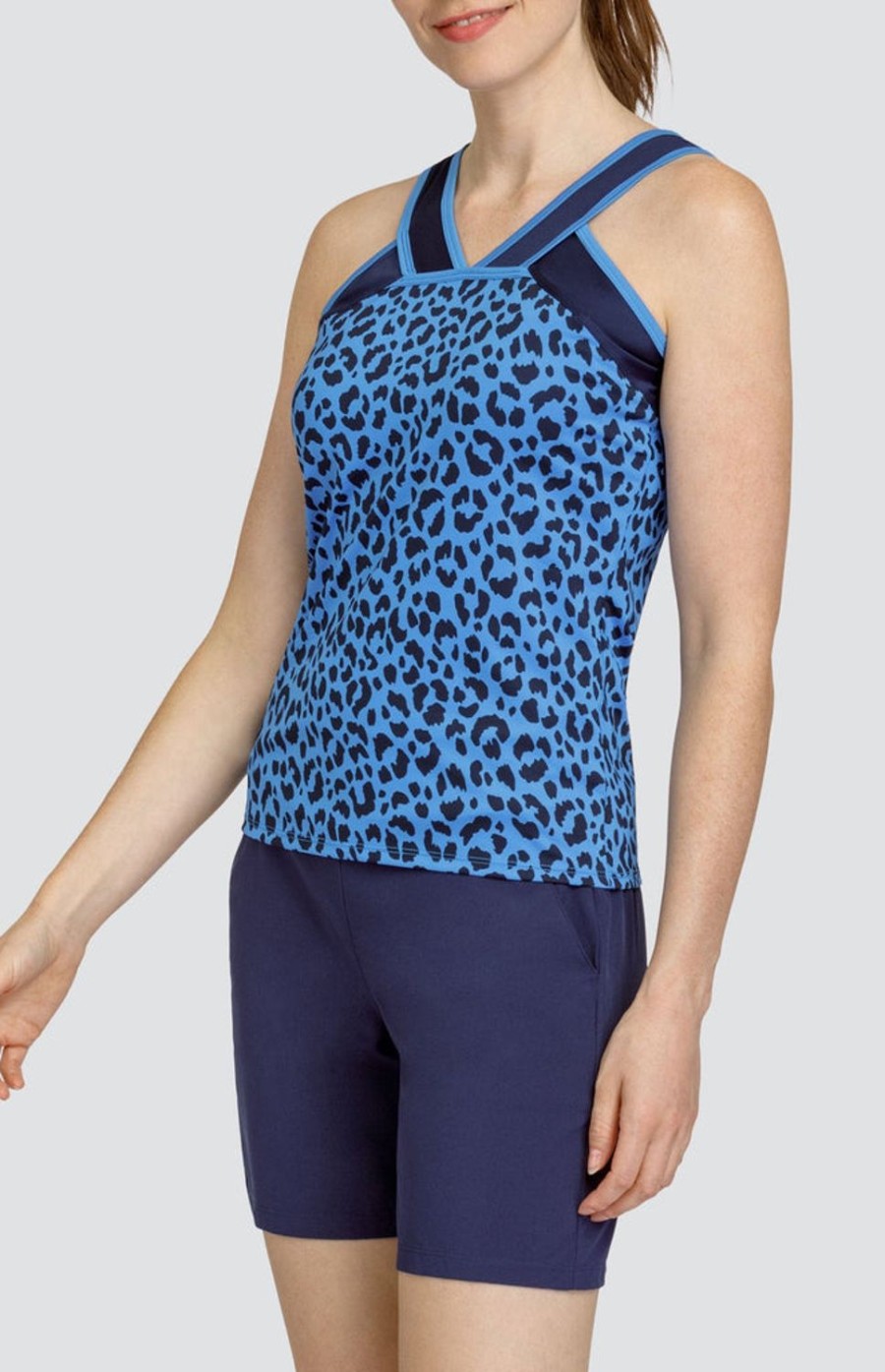 Tennis Tail Activewear Tanks | Giza Tank - Ditsy Leopard