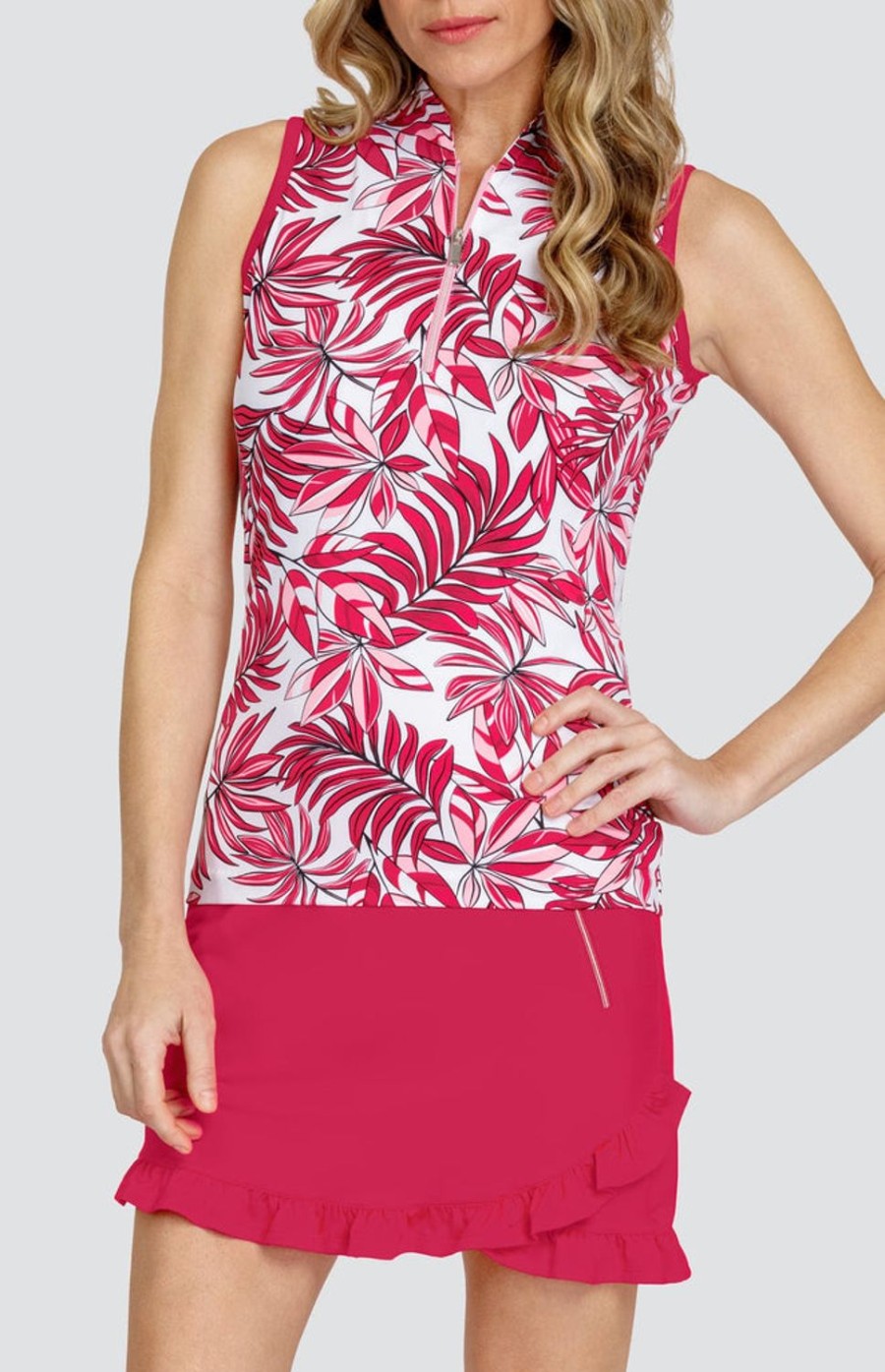 Golf Tail Activewear Sleeveless | Yanira Top - Summer Leaves