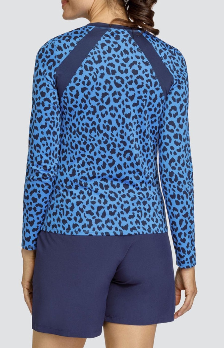 Tennis Tail Activewear Long Sleeve | Prue Top - Ditsy Leopard