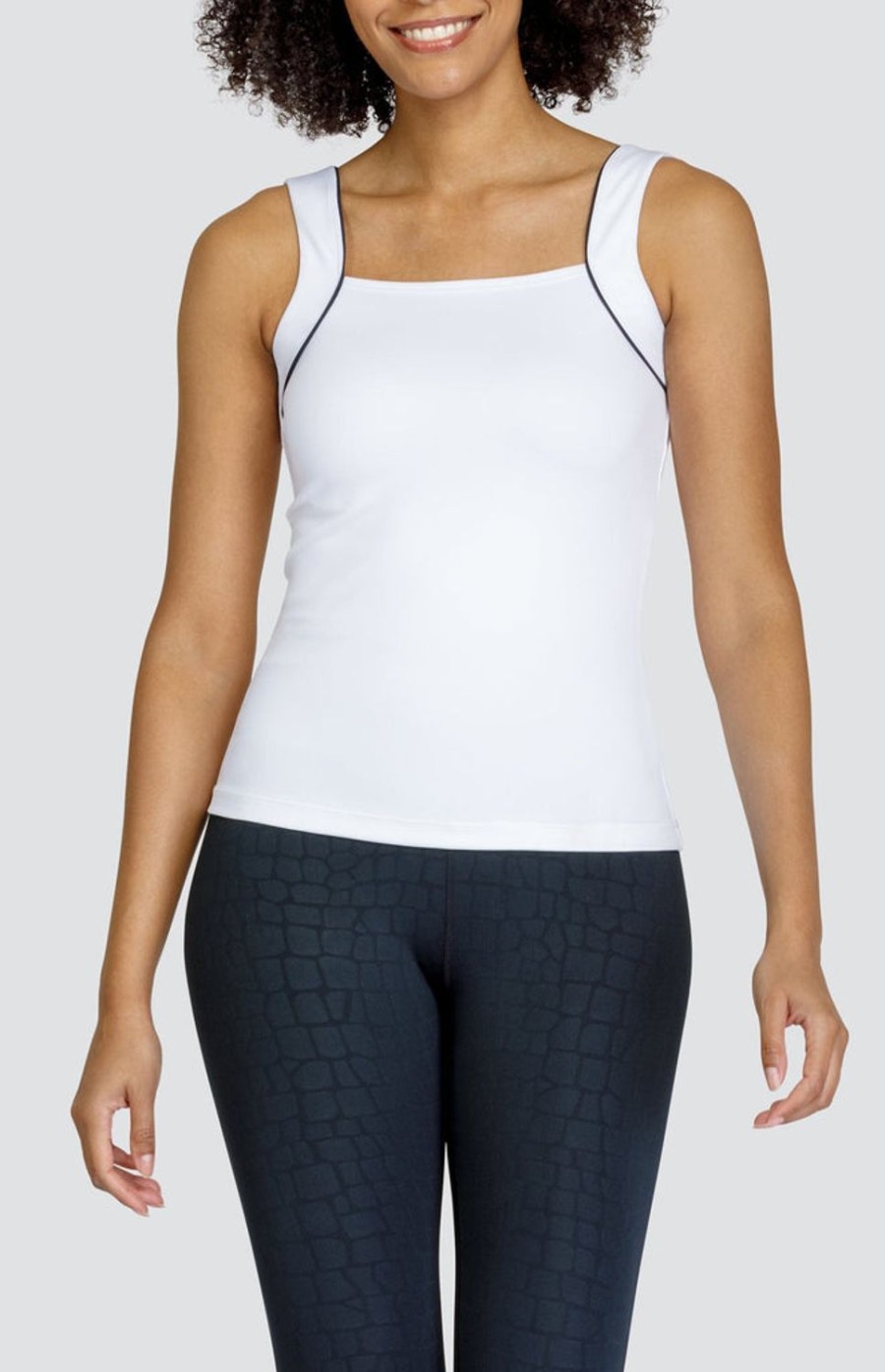 Tennis Tail Activewear Tanks | Cato Tank - Chalk White