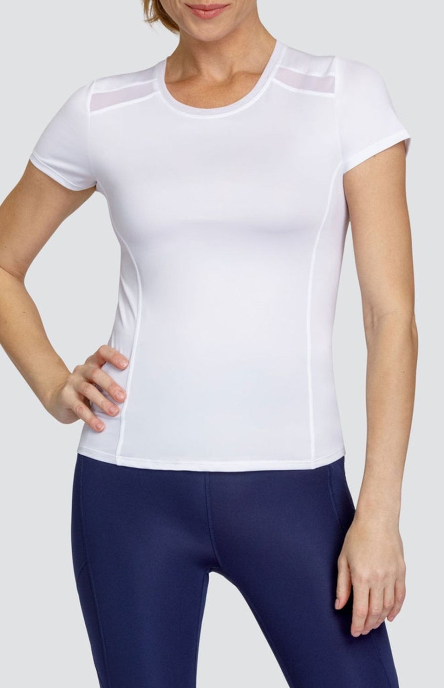 Tennis Tail Activewear Short Sleeve | Lorenia Top - Chalk White